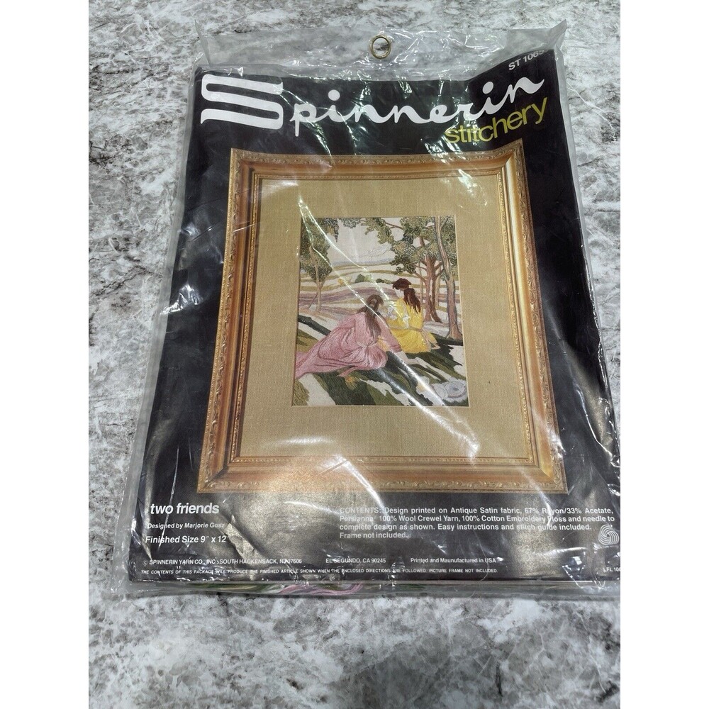 Vintage Spinnerin Needlepoint - Two Friends- 9x12, New Unopened